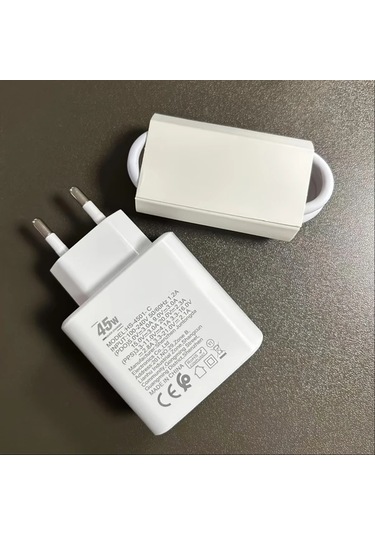 Honeybeeshop Beyaz 45w Ultra Hızlı Şarj Cihazı Pd30 Usb C Fiş Ve 1m Cc Kablo İphone 16 15 Serisi Uyumlu