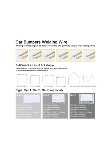 Ranyeek Araba Tamponu Tamiri İçin Tungsten Çelik Kaynak Çivi Seti - 6 Farklı Boyut, 3000 Adet, Dayanıklı Ve Korozyona Dayanıklı, Plastik Onarım Aleti