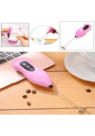Pilli Mini Mixer Kahve Süt Köpürtücü Karıştırıcı Cappucino Mikser Çok Renkli