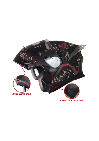 Motoanl Free- M Ece 22.06 Sertifikalı Güneş Vizörlü Çene Açılır Motor Kaskı