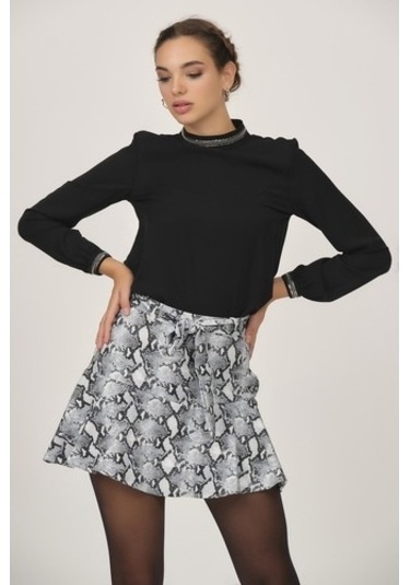 Shahiqa Kadın Desenli Volanlı Etek