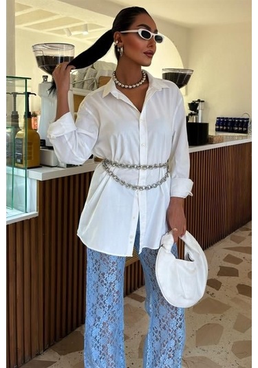 Munn Collection İçi Astarlı Dantel Pantolon 0081 Mavi