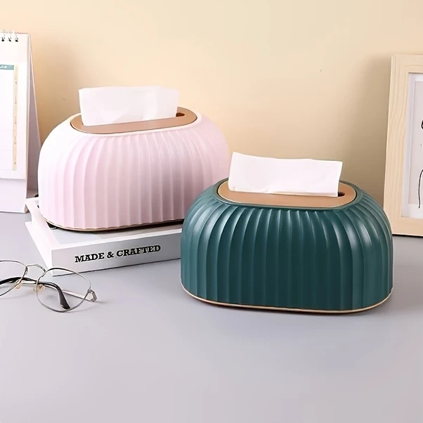 Cordial Yeşil Kutu: Modern Zarif Desenli Plastik Mendil Kutusu, Oturma Odası Ofis Yatak Odası Yeşil Kutu