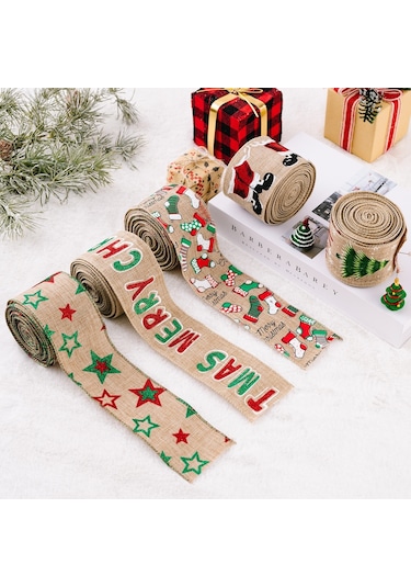 5 M X 6 Cm Noel Kurdele Hediye Dekorasyon Şerit C-pentagram