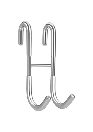 Geeksen 304 Paslanmaz Çelik S Kanca, Perforasyonsuz Duş/ Mutfak Kullanıma Uygun, Kayma Ve Çizik Koruma, 5kg Yük Kapasitesi, Gümüş 2 Adet Gümüş