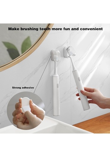 Diş Fırçası Tutucu 4'lü Paket, Toz Geçirmez Elektrikli Diş Fırçası Tutucu Duvara Monte Kendinden Yapışkanlı Diş Fırçası Tutucu Diğer