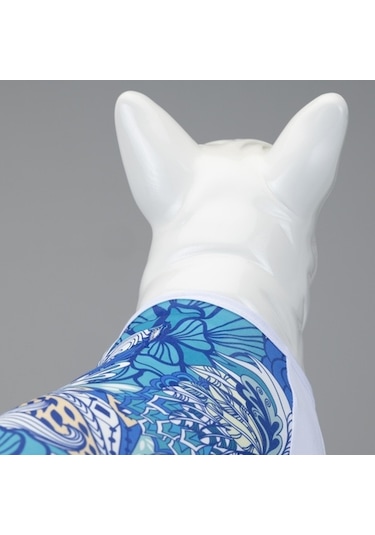 Blue Flowers Küçük, Orta Ve Büyük Irk Köpek Tshirt
