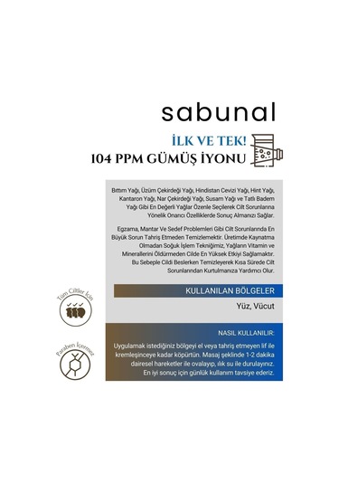 Sabunal Gümüş Sabunu - Hassas Ciltlere Özel Ferahlatıcı & Nemlendirici Sabun 100 G