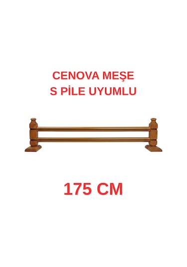 Cenova S Pile Ve Perde Düğmesi Uyumlu Çetray Çift Raylı Modern Ahşap Rustik Meşe 175 Cm Meşe
