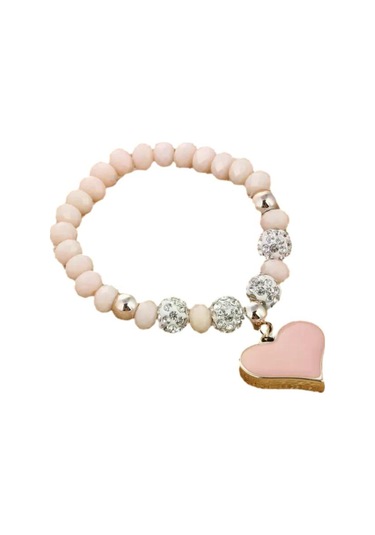 Omark Cotton Pink Heart Bileklik Pembe