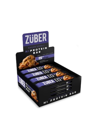 Züber Badem Ezmeli Yüksek Protein Bar 12 x 45 G