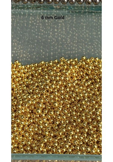 100 Gram - İnci Boncuk - 6 Mm Renk : Gold