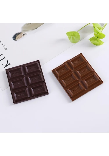 Techtic Çikolata Şekilli Katlanabilir Mini Makyaj Aynası