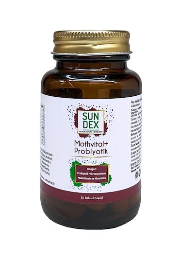 Sundex Mothvital+Probiyotik Omega 3 Takviye Edici Gıda 30 Kapsül