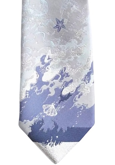 Waves And Pebbles Simli Gri Kadın Kravat Gri