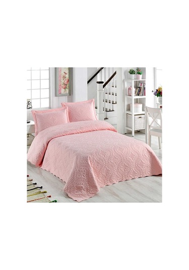 Ivy Pudra Çift Kişilik Microfiber Kapitone Yatak Örtüsü