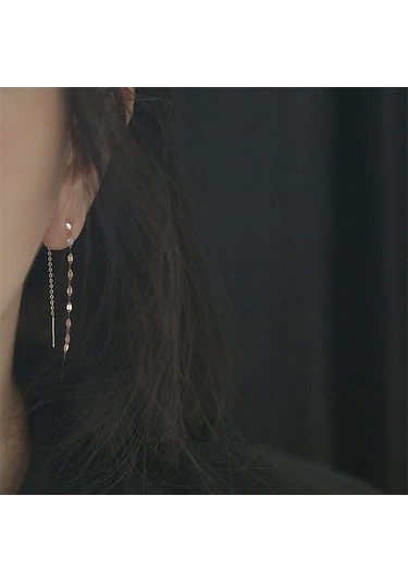 Novahub Gümüş 925 Ayar Gümüş Dudaklar O Kelime Zinciri Püskül Saplama Küpe Kadın 14k Altın Kaplama Küpe Yaz Plaj Partisi Takı Gümüş