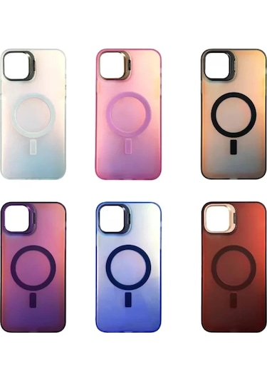 Newface  Apple  Uyumlu iPhone 16 Plus Kılıf Primera Magsafe Standlı Kapak - Lacivert