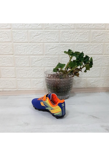 Mpone 1369 Mavi-turuncu Krampon Çim Saha Futbol Ayakkabı 001