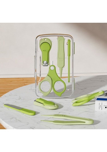 Sones 4'ü 1 Arada Bebek Tırnak Makası Seti Seyahat Taşınabilir Bebek Bakım Seti Yeşil