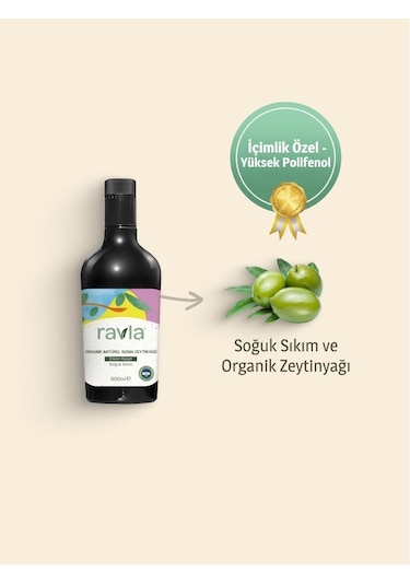 Ravla Organik Zeytinyağı Bebek ve Çocuklara Özel Yüksek Polifenol Serisi 500 ML