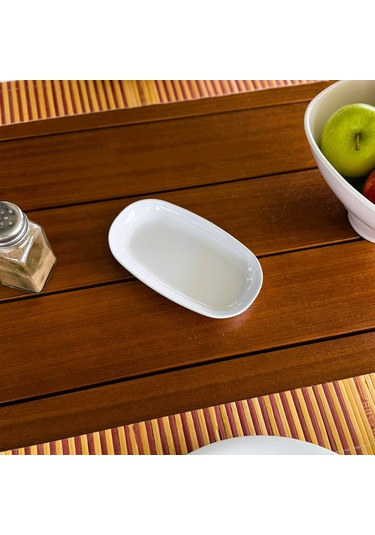 Alezy 605 Göreme Melamin Termostar Oval Kayık Tabak 15x9 Cm Beyaz