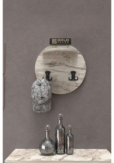 Askılık Duvar Elbise Askılığı Portmanto Üstü Beyaz Mermer Desen Diğer