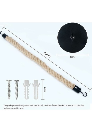 Novahub Tuvalet Kağıdı Tutucu Halatlı Duvara Montajlı, Dayanıklı Jüt Ve Metal, Dekoratif Tuvalet Kağıtlığı Askısı Diğer