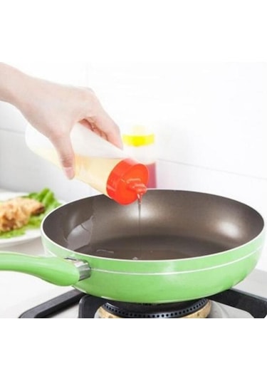 Jms 4 Delikli Yağ Sosu Baharat Kavanoz Mutfak Şişe Kırmızı 300 ML