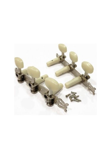 Klasik Gitar Nikel Renk 3+3 Burgu Seti + Vida