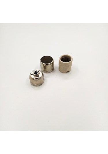 Dekoratif E27 Metal Düz Krom Renk Duy