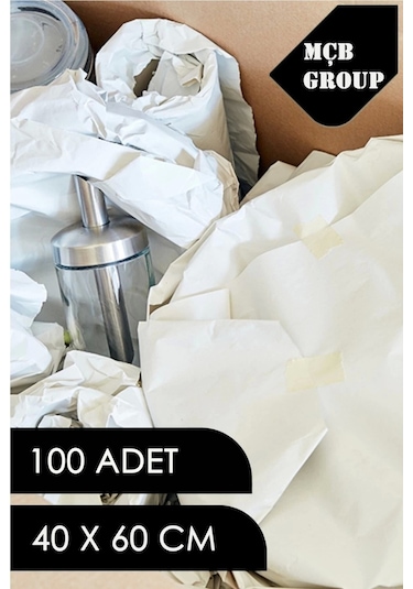 40x60cm Tabak Bardak Sarma Taşıma Taşınma Paketleme Kağıdı 100 Adet + 2 Adet Koli Bandı