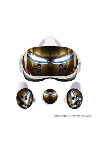 Meta Quest 3s Vr Kulaklık Denetleyici Çıkartmaları Cadılar Bayramı Desenli Vinil Koruyucu Kapak Bej