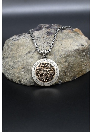 Hz. Süleyman Mührü 925 Ayar Gümüş Kolye Kral Zincir 2mm 902414 Gümüş