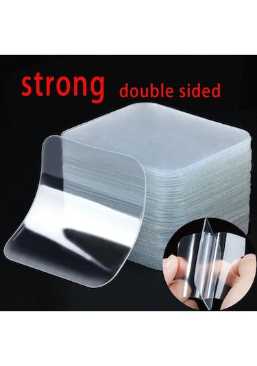 Şeffaf Çift Taraflı Bant Nano Sihirbaz Bant Duvara Yapıştırılan Isıya Dayanıklı Su Geçirmez 20pcs