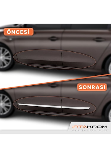 Peugeot 301 Krom Yan Kapı Çıtası 4 Parça Paslanmaz Çelik 2012 Ve