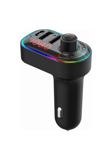 Sones C12 Çok Fonksiyonlu Araç Çift Usb Şarj Cihazı Atmosfer Işığı İle Bluetooth Fm Verici