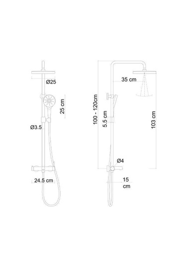 Fontana Duş Ünitesi Mat Siyah Fj-1055 Mat - Siyah
