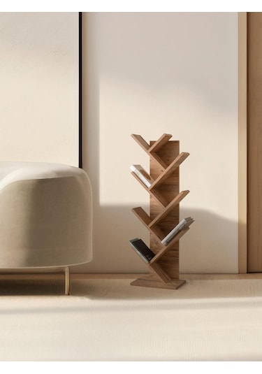 Modern Zikzak 10 Raflı Kitaplık 60x36x156