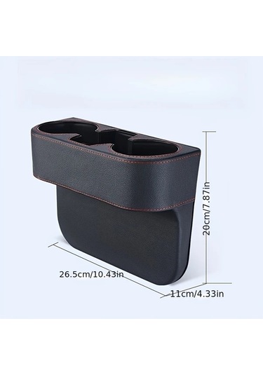 Dashanshop Siyah Araç Kupası Tutucu Düzenleyici - Yapay Deri Çok Bölmeli Su Şişesi Atıştırmalık Saklama