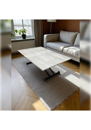 Ortadan Açılır Akıllı Masa Üst Mdf Lizbon Alt Ayak Siyah