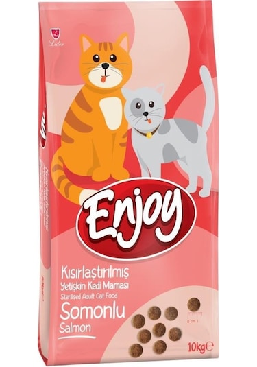 Enjoy Kısırlaştırılmış Somonlu Yetişkin Kedi Maması 10 KG