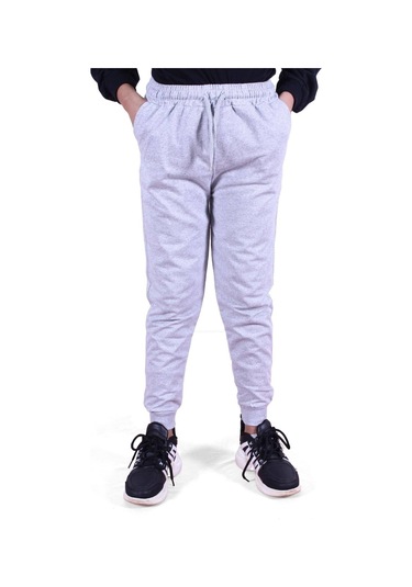 Fyk Kids Düz Alt, Cepli Kız Çocuk Eşofman Gri