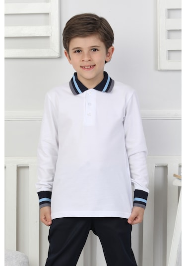 Erkek Çocuk Sweatshirt Okul BEYAZ