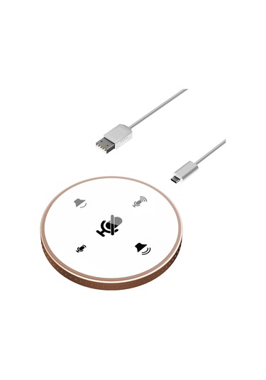 Springsun Usb Konferans Mikrofonu - 360 Ses Toplama, Gürültü Önleme, Hoparlörlü, Pc/mac Uyumlu Altın