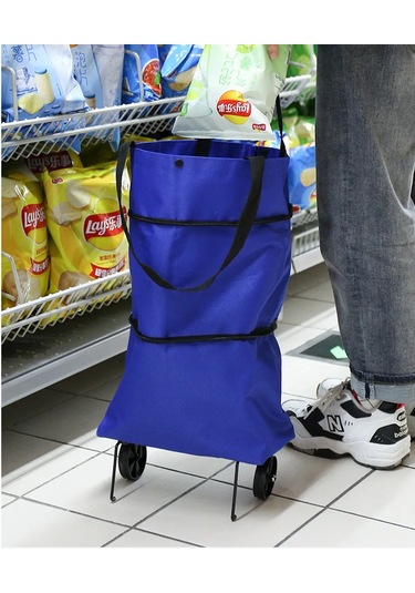 Bestshop1 Katlanabilir Tekerlekli Alışveriş Çantası 366243442