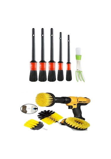 İsgstore 9 Parça Araç Iç Ve Dış Matkap Ucu Uyumlu Detaylı Bakım Fırça Temizleme Seti Toplam 9 Parça Ürün.