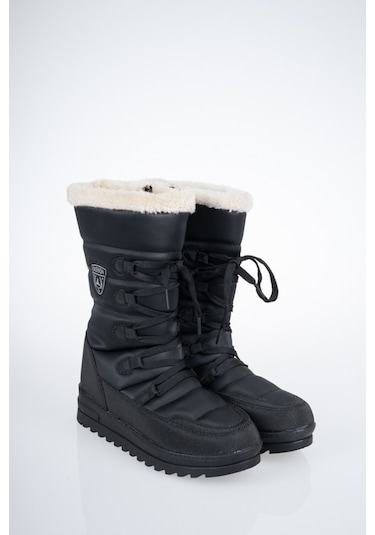 Twingo 995 Kışlık İçi Kürklü Termal Kadın Kar Botu Siyah