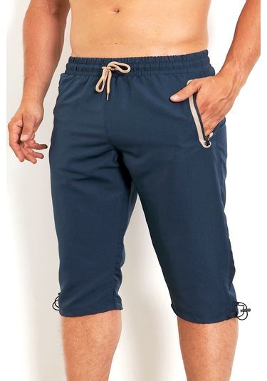 Enricoferry Erk Lacivert Hızlı Kuruyan Büyük Beden Kapri Edy2524b Lacivert