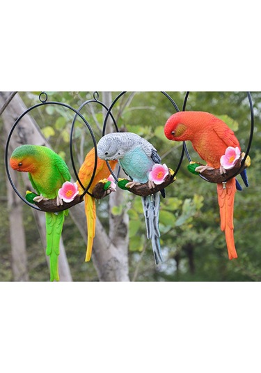 Suntek Reçine Papağan Muhabbet Kuşu Kuş Yüzüklü-mavi